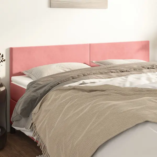 Gossi tablii de pat, 2 buc, roz, 90x5x78/88 cm, catifea