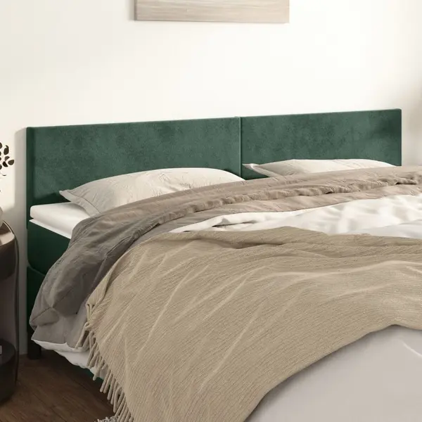 Gossi tablii de pat, 2 buc, verde inchis, 100x5x78/88 cm, catifea