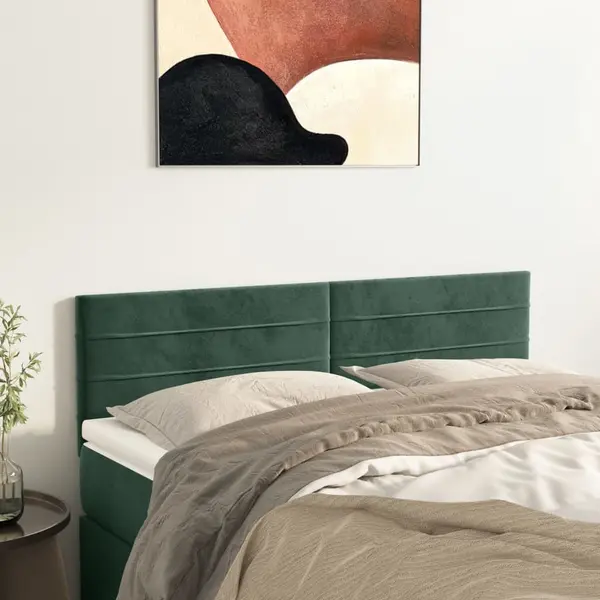 Gossi tablii de pat, 2 buc., verde inchis, 72x5x78/88 cm, catifea