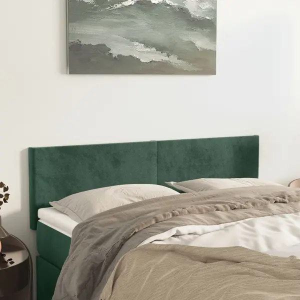 Gossi tablii de pat, 2 buc., verde inchis, 72x5x78/88 cm, catifea
