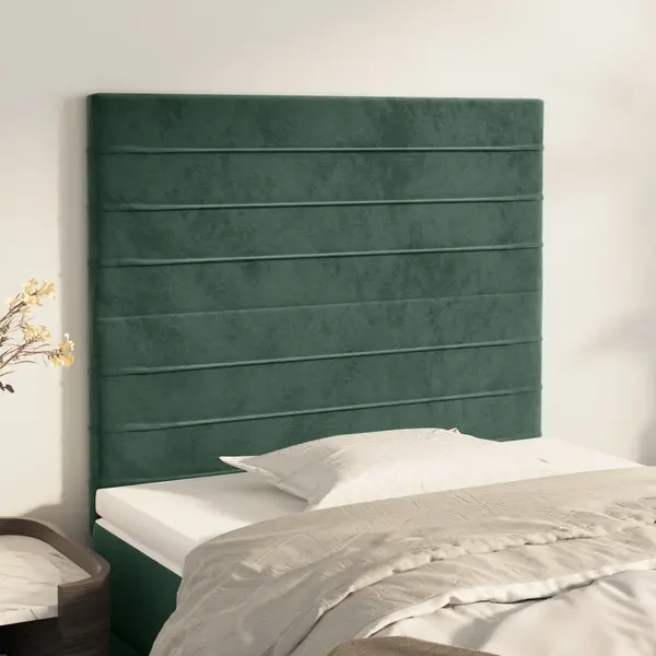 Gossi tablii de pat, 2 buc, verde inchis, 80x5x78/88 cm, catifea