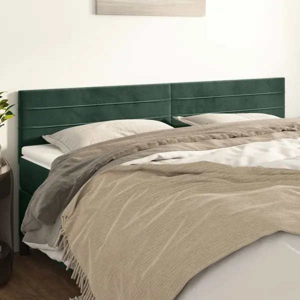 Gossi tablii de pat, 2 buc, verde inchis, 90x5x78/88 cm, catifea