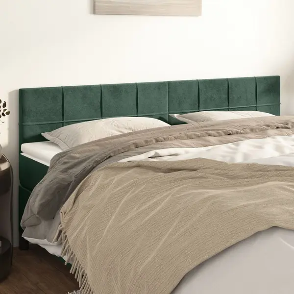Gossi tablii de pat, 2 buc, verde inchis, 90x5x78/88 cm, catifea