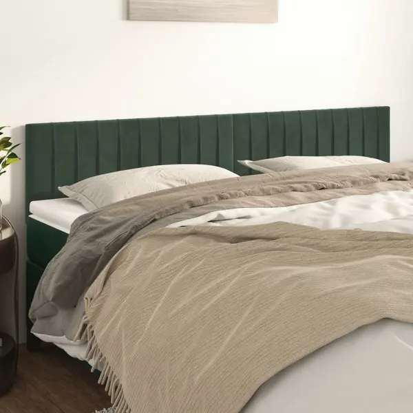 Gossi tablii de pat, 2 buc, verde inchis, 90x5x78/88 cm, catifea