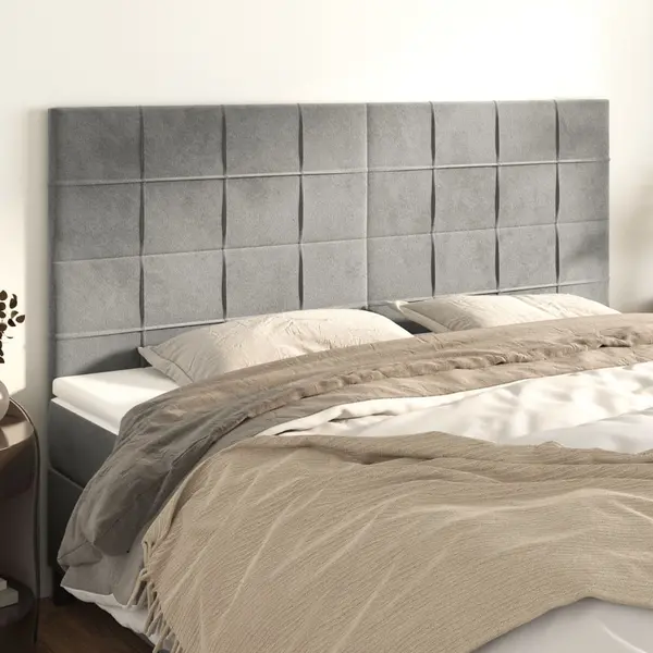 Gossi tablii de pat, 4 buc, gri deschis, 80x5x78/88 cm, catifea
