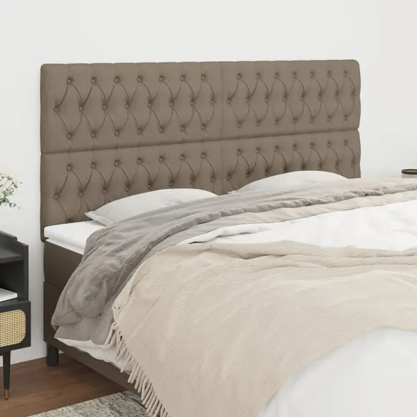 Gossi tablii de pat, 4 buc, gri taupe, 100x7x78/88 cm, textil