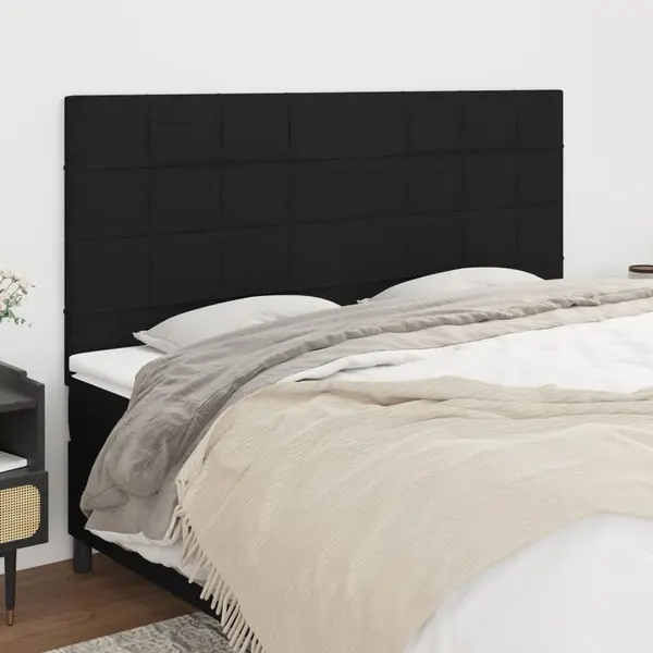 Gossi tablii de pat, 4 buc, negru, 100x5x78/88 cm, textil