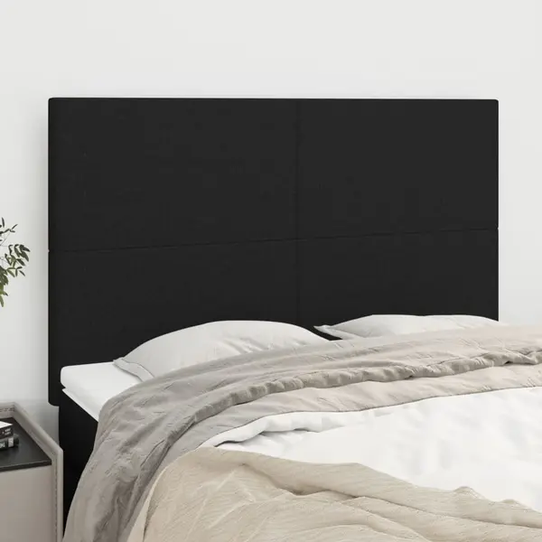 Gossi tablii de pat, 4 buc, negru, 72x5x78/88 cm, textil
