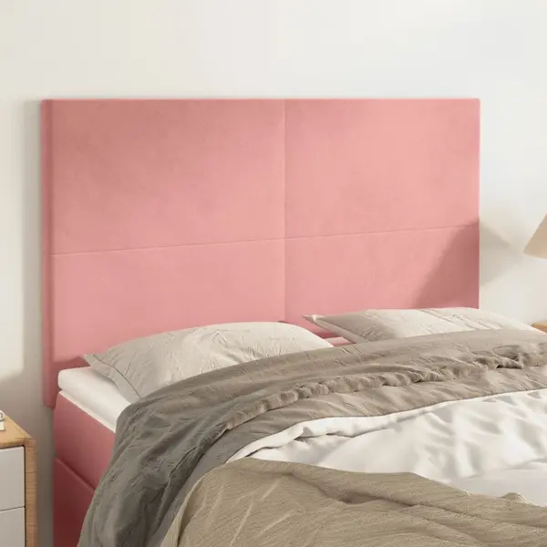 Gossi tablii de pat, 4 buc, roz, 72x5x78/88 cm, catifea