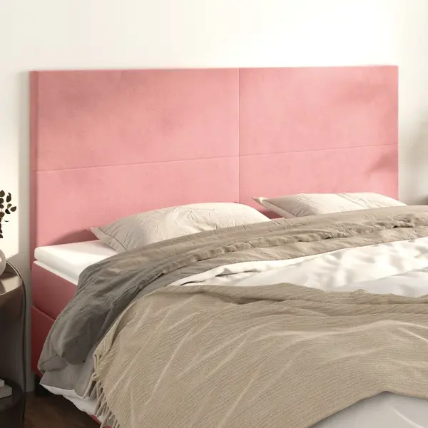 Gossi tablii de pat, 4 buc, roz, 90x5x78/88 cm, catifea