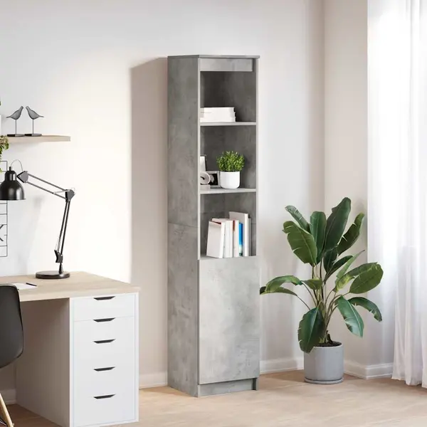 Gossi tablou beton gri 37,5x35x180 cm lemn prelucrat