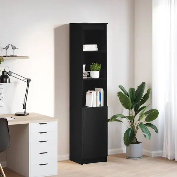 Gossi tablou stejar negru 37,5x35x180 cm lemn prelucrat