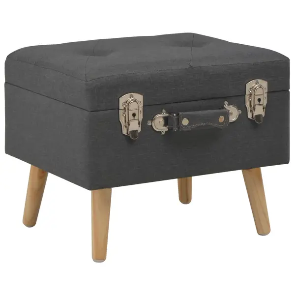 Gossi taburet cu depozitare, 40 cm, gri inchis, material textil