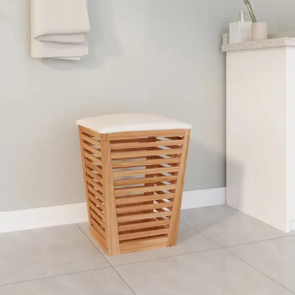 Gossi taburet de baie, 40,5x40,5x56 cm, lemn masiv de nuc