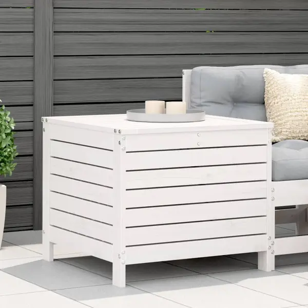 Gossi taburet de gradina, alb, 62x63,5x53,5 cm, lemn masiv pin