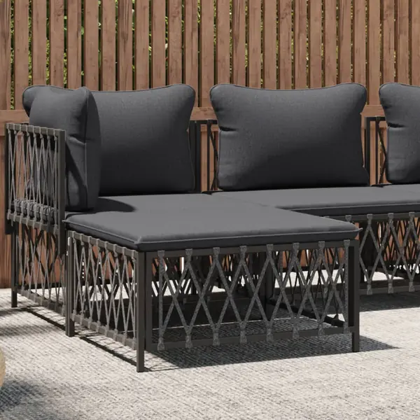 Gossi taburet de gradina cu perna, antracit, material tesut