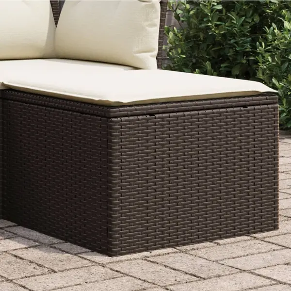 Gossi taburet de gradina cu perna, maro, 55x55x37 cm, poliratan