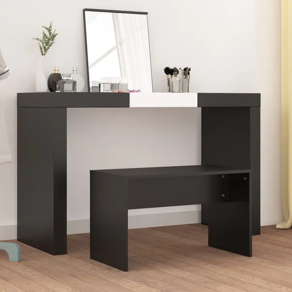 Gossi taburet de toaleta, negru, 70x35x45 cm, lemn prelucrat