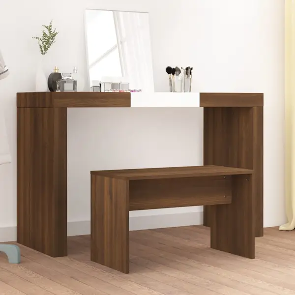Gossi taburet de toaleta, stejar maro, 70x35x45 cm, lemn prelucrat