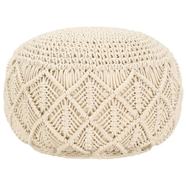 Gossi taburet puf macrame lucrat manual, 45 x 30 cm, bumbac