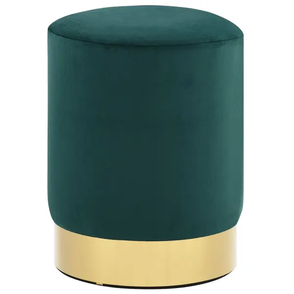 Gossi taburet, verde inchis si auriu, catifea
