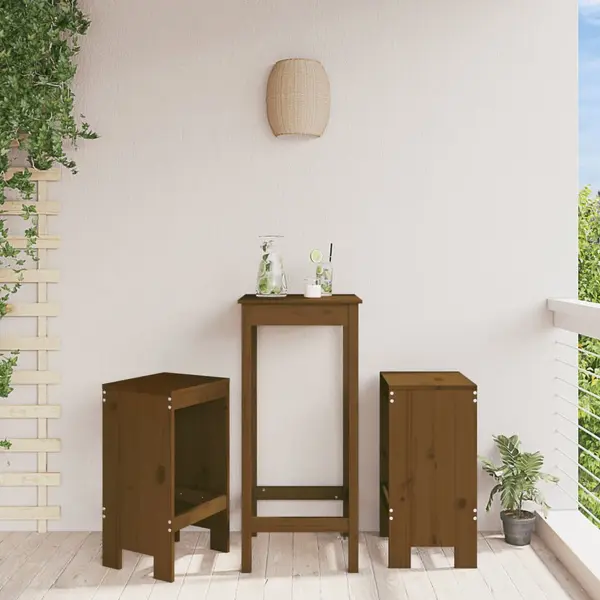 Gossi taburete de bar 2 buc. maro miere 40x36x75 cm lemn masiv de pin