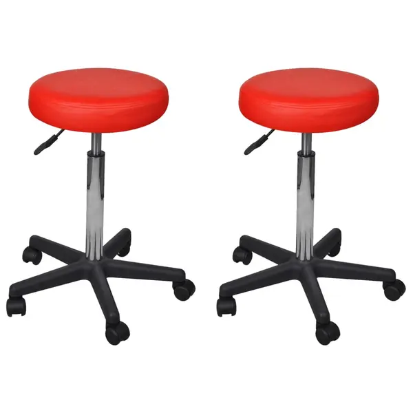Gossi taburete de birou, 2 buc., rosu, 35,5x84 cm, piele ecologica