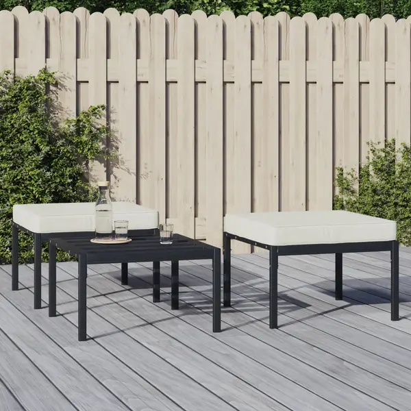 Gossi taburete de gradina cu perne gri, 2 buc., 60x60x35 cm, otel