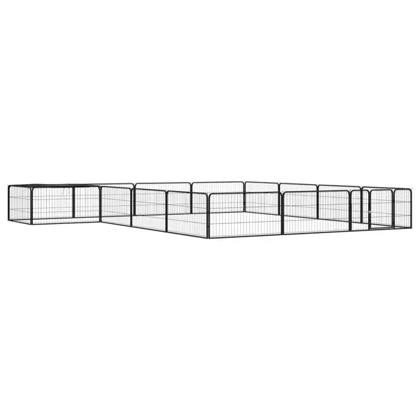 Gossi tarc caini 16 panouri negru 100x50 cm otel vopsit electrostatic