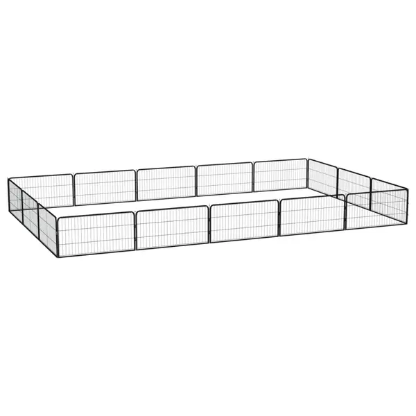 Gossi tarc caini 16 panouri negru 100x50 cm otel vopsit electrostatic