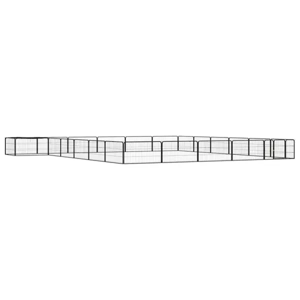 Gossi tarc caini 24 panouri negru 100x50 cm otel vopsit electrostatic