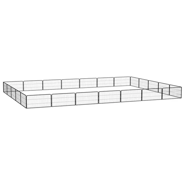 Gossi tarc caini 24 panouri negru 100x50 cm otel vopsit electrostatic