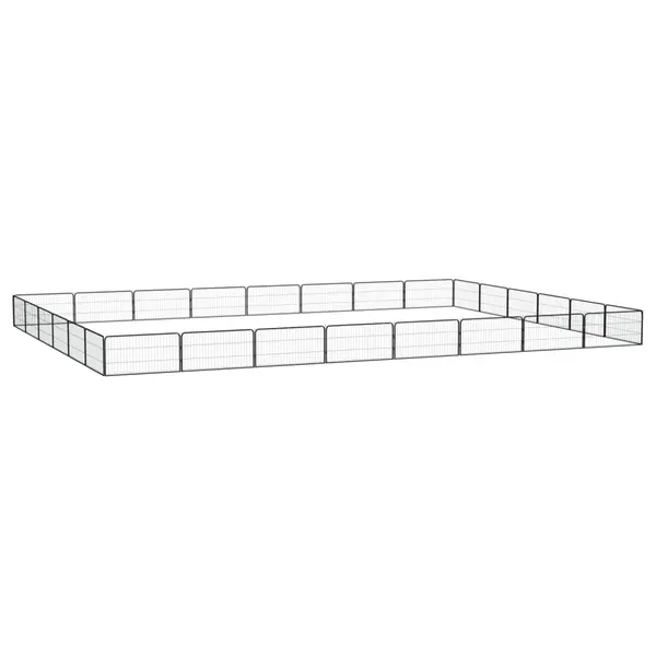 Gossi tarc caini 28 panouri negru 100x50 cm otel vopsit electrostatic