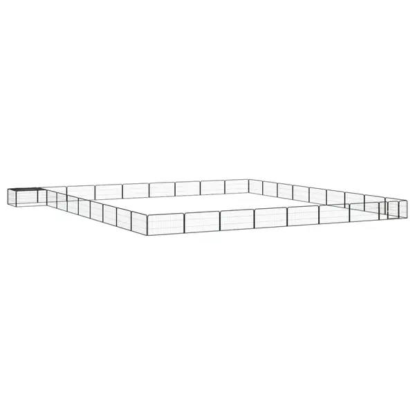 Gossi tarc caini 36 panouri negru 100x50 cm otel vopsit electrostatic