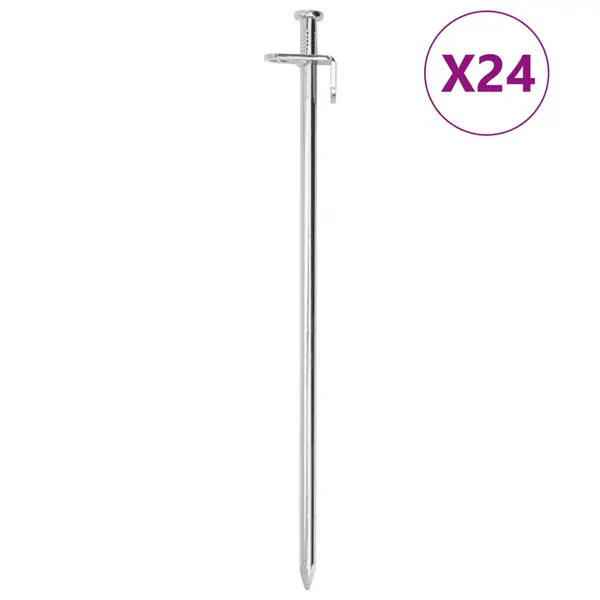 Gossi tarusi de cort, 24 buc., 30 cm, 8 mm, otel galvanizat
