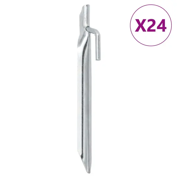 Gossi tarusi de cort 24 buc., forma v, 17 cm, Ø20 mm, otel galvanizat