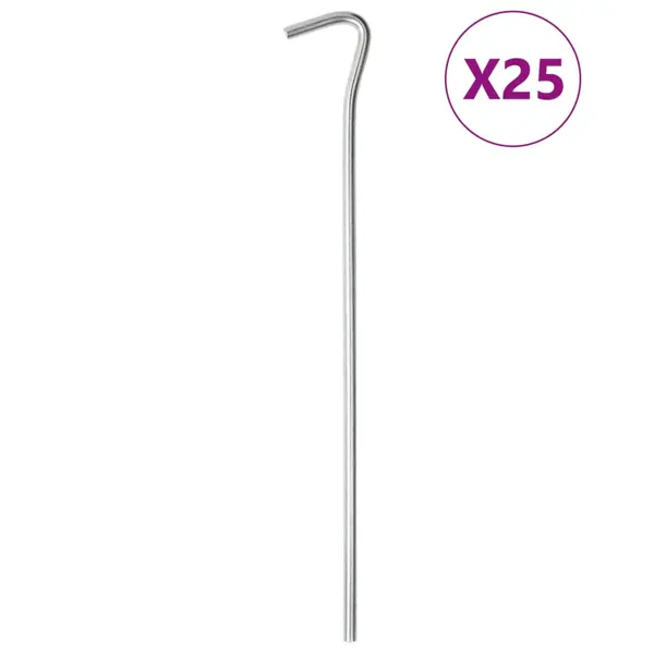 Gossi tarusi de cort, 25 buc., 23 cm, Ø5 mm, otel galvanizat