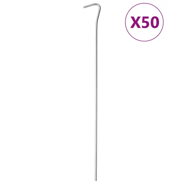 Gossi tarusi de cort, 50 buc., 30 cm, Ø4 mm, otel galvanizat