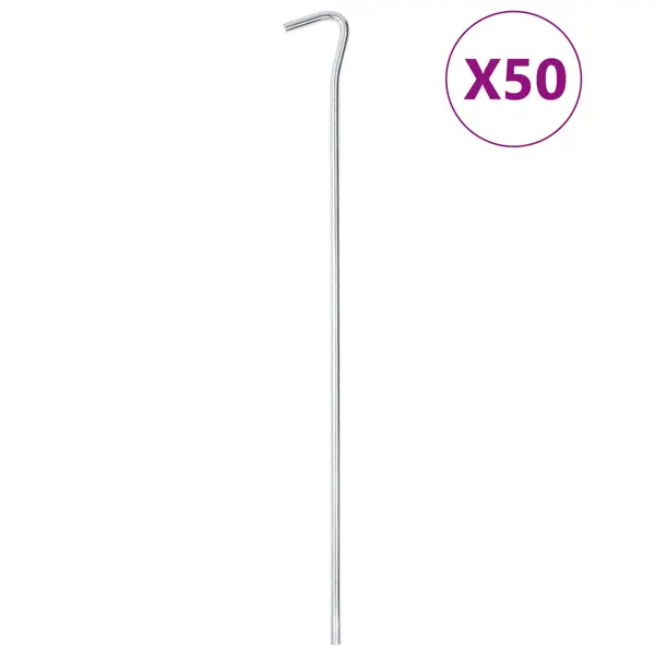 Gossi tarusi de cort, 50 buc., 30 cm, Ø5 mm, otel galvanizat
