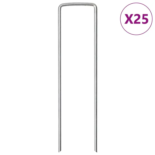 Gossi tarusi de pamant in forma de u 25 buc. 15x3,5cm otel galvanizat
