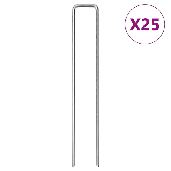 Gossi tarusi de pamant in forma de u 25 buc. 20x3,5cm otel galvanizat