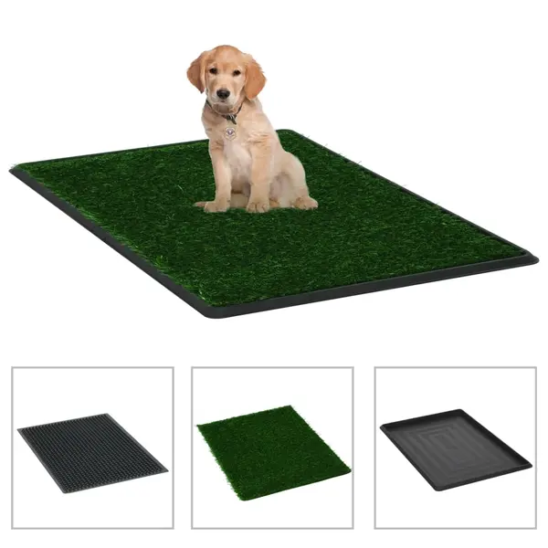 Gossi toaleta animale, 2 buc., tava & gazon artificial 76x51x3 cm wc