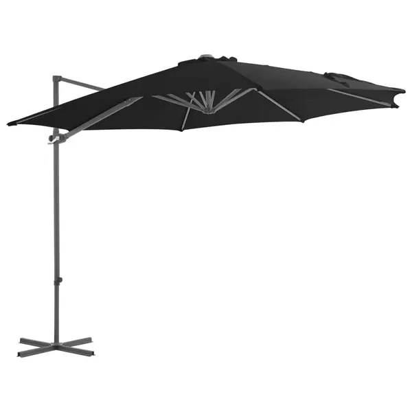 Gossi umbrela consola de gradina, stalp din otel, negru, 300 cm