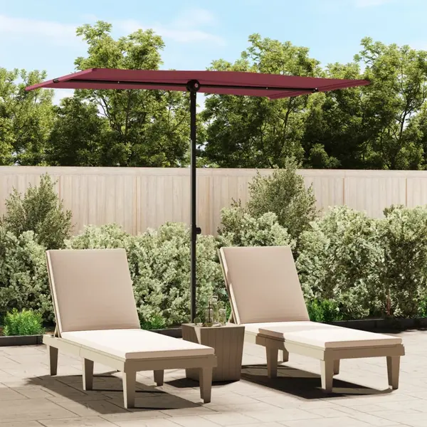 Gossi umbrela de soare de exterior, stalp aluminiu, bordo, 2x1,5 cm