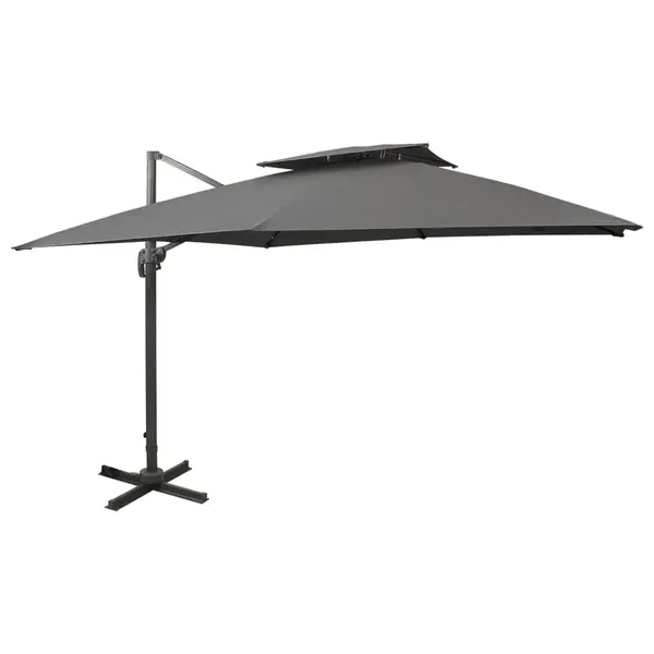 Gossi umbrela in consola cu invelis dublu, antracit, 300x300 cm
