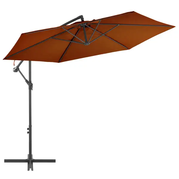 Gossi umbrela in consola, stalp din aluminiu, caramiziu, 300 cm