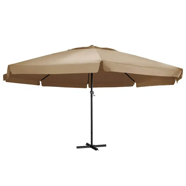 Gossi umbrela soare de exterior cu stalp aluminiu gri taupe 600 cm