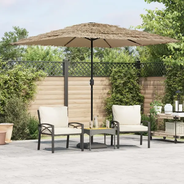 Gossi umbrela soare de gradina cu stalp din otel, maro 248x248x248 cm
