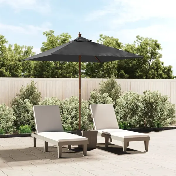 Gossi umbrela soare de gradina stalp din lemn antracit 198x198x231 cm