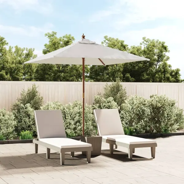 Gossi umbrela soare de gradina stalp din lemn nisipiu 198x198x231 cm